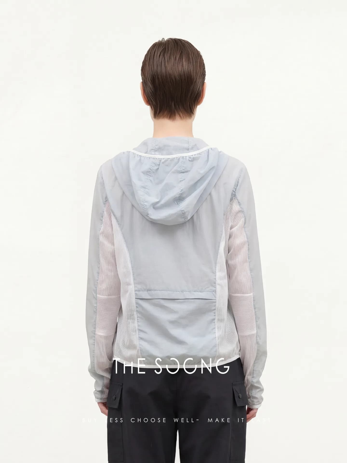 THESOONG Light Protective Polyamide Slim Thin Womens Hooded Sun Coat view 3