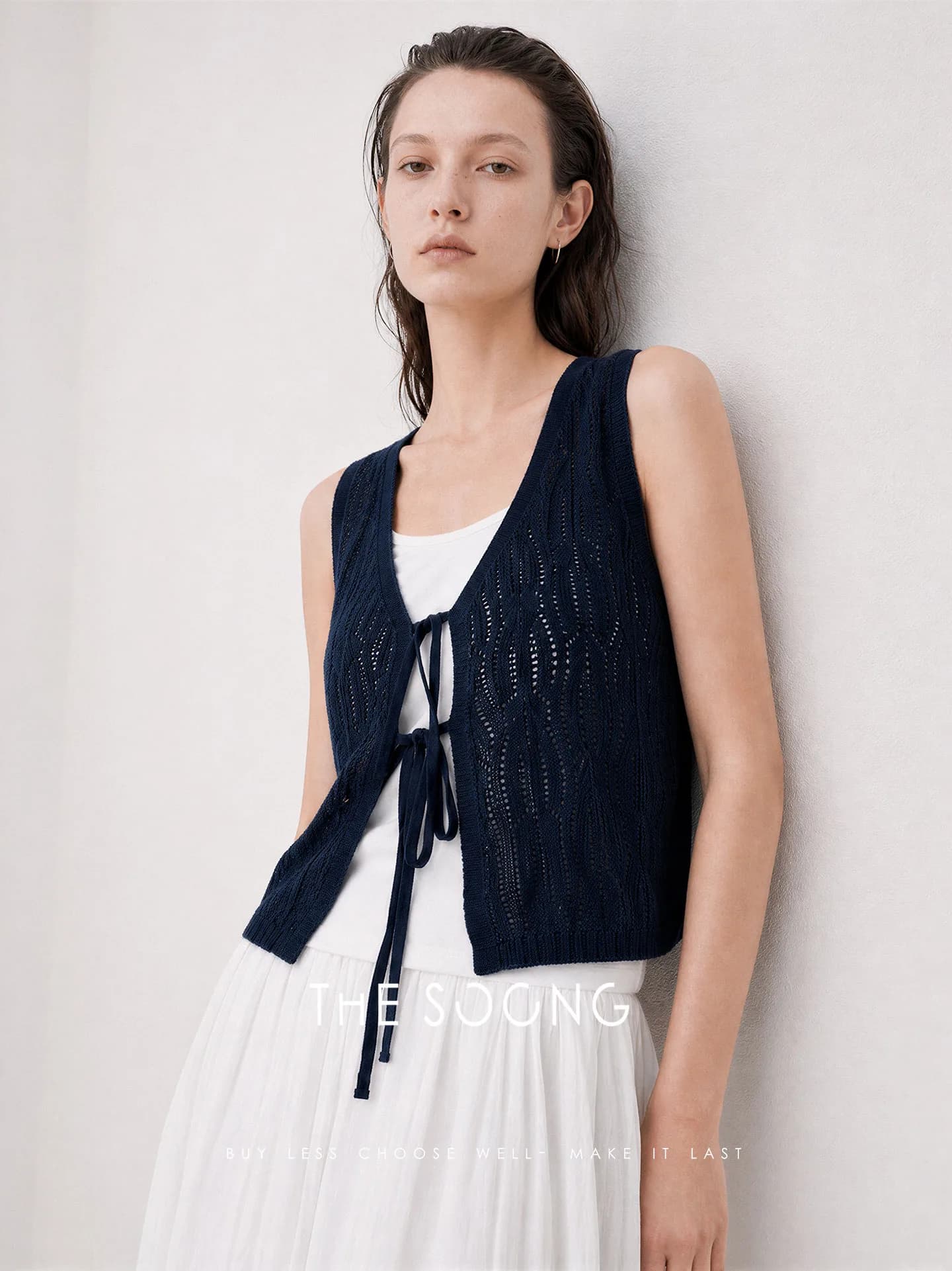 THESOONG/Island Stroll Breathable Skin-Friendly Navy Solid L view 2