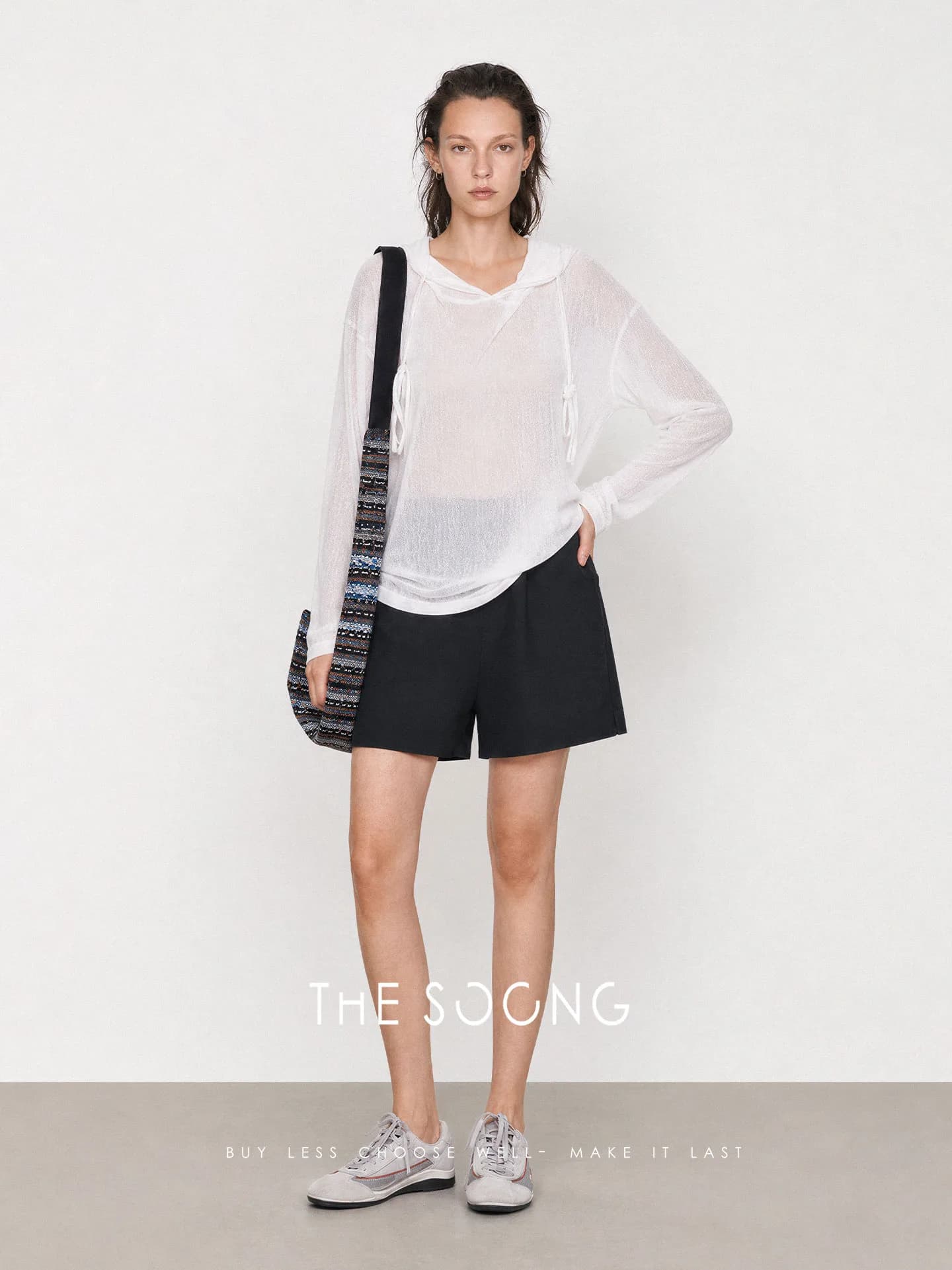 THESOONG Light Outdoor 100% Cotton Ripstop Plaid Drawcord Shorts view 3