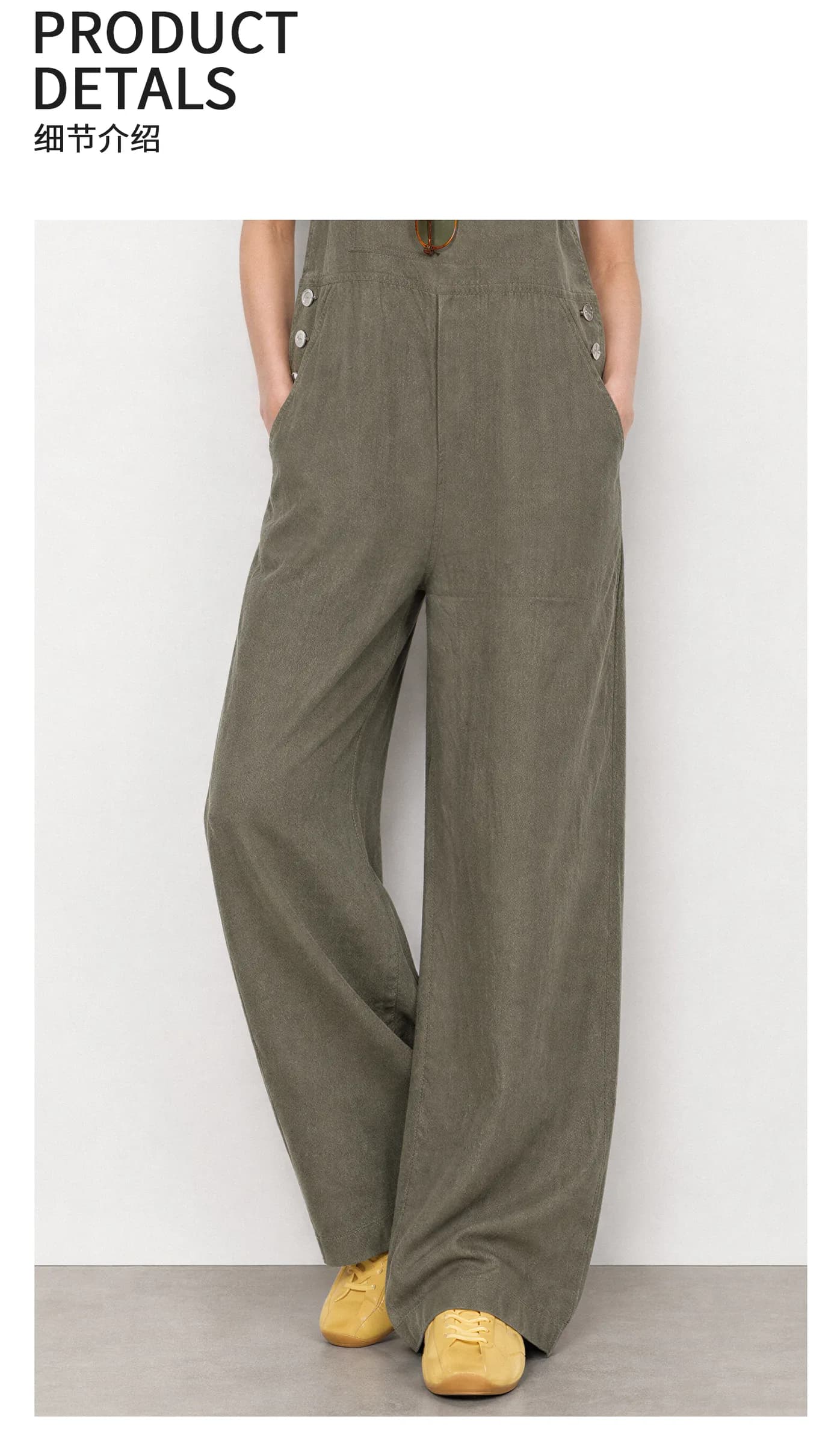 THESOONG Tencel/Linen Summer Breathable Comfort MOP Adjust. Overalls view 5