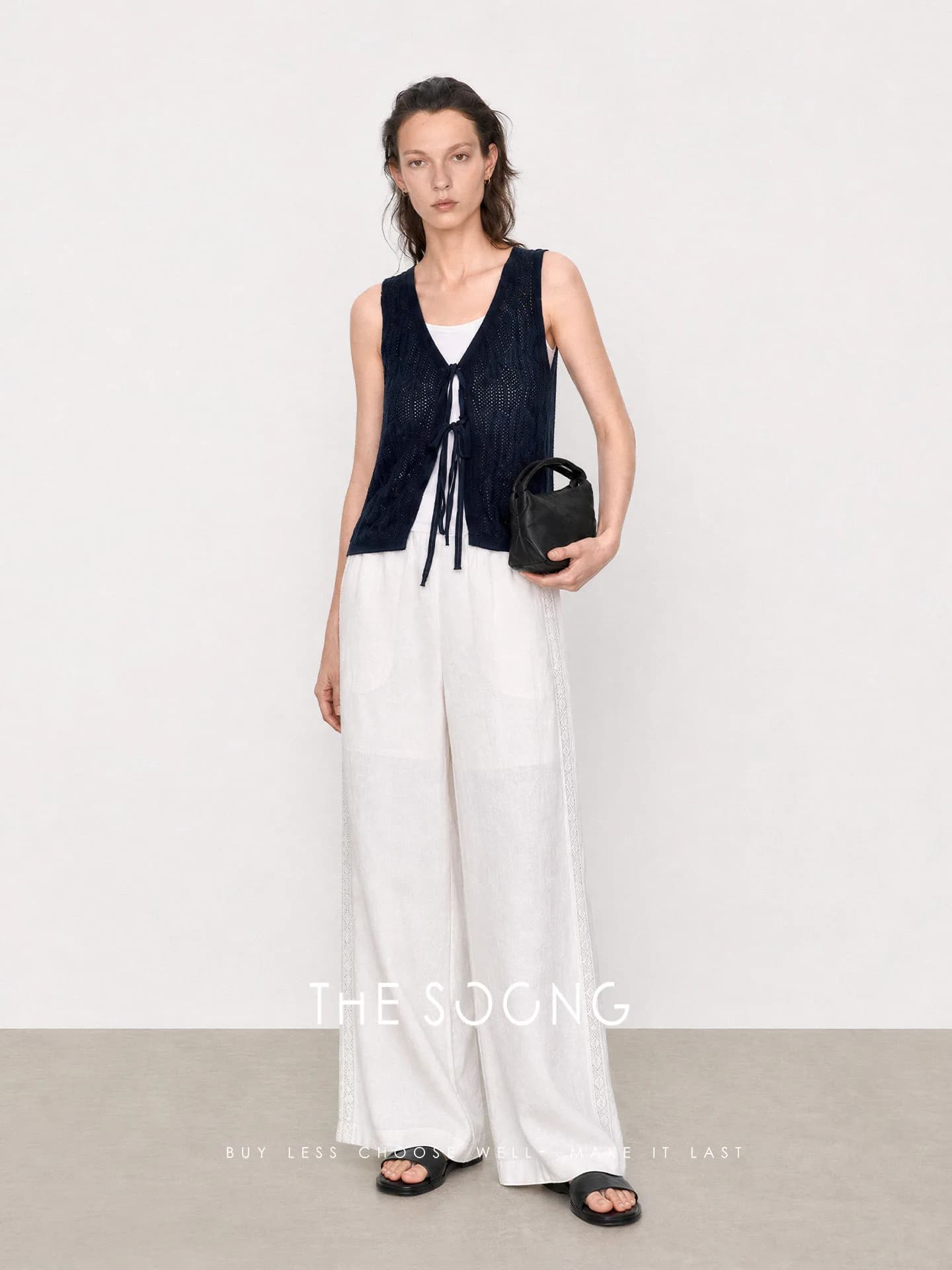 THESOONG Triple-Blend Drapey Durable Elastic-Waist Wide-Leg Pants view 4