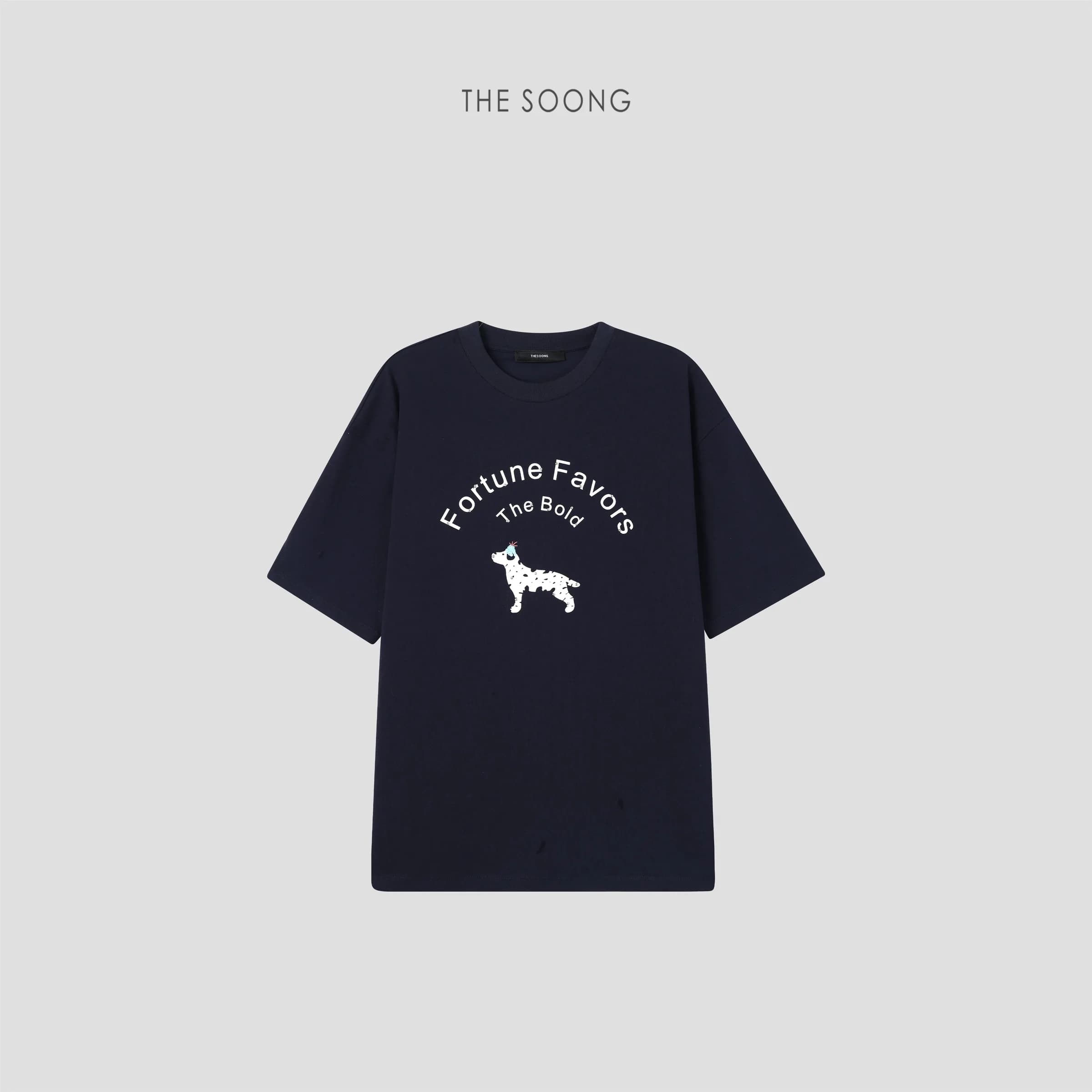 THESOONG/행운 선언 여름 달마시안 프린트 루즈핏 드롭 숄더 여성 라운드넥 반소매 티셔츠7124 view 1