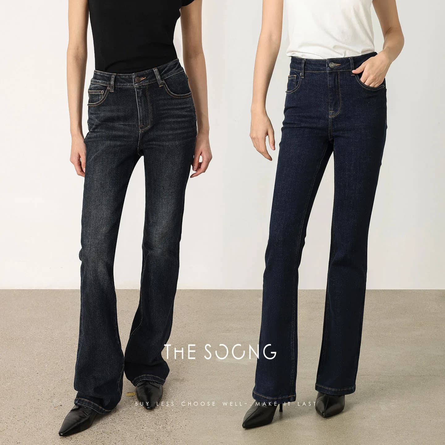 THESOONG Timeless Vintage Sandwashed Mid-Rise Stretch Denim