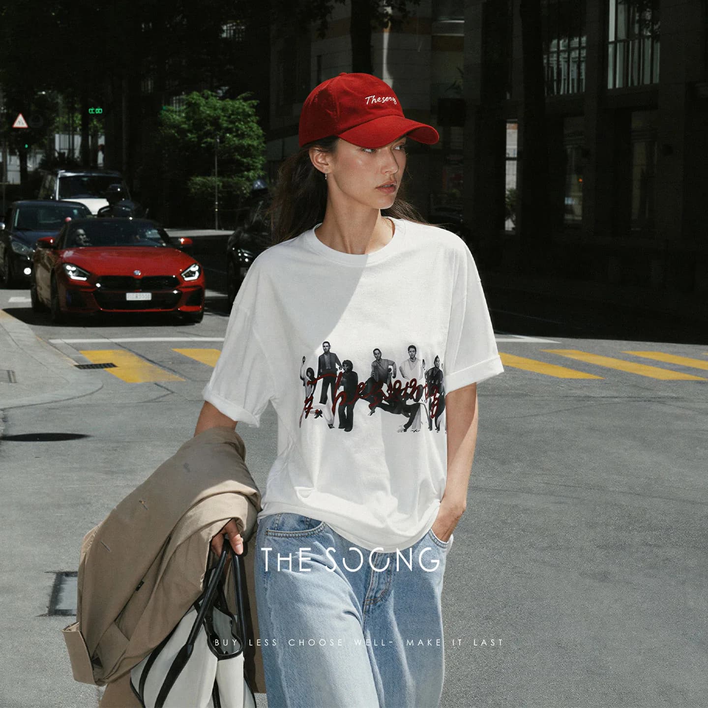 THESOONG Art 100% Cotton Portrait Print Crewneck Tee