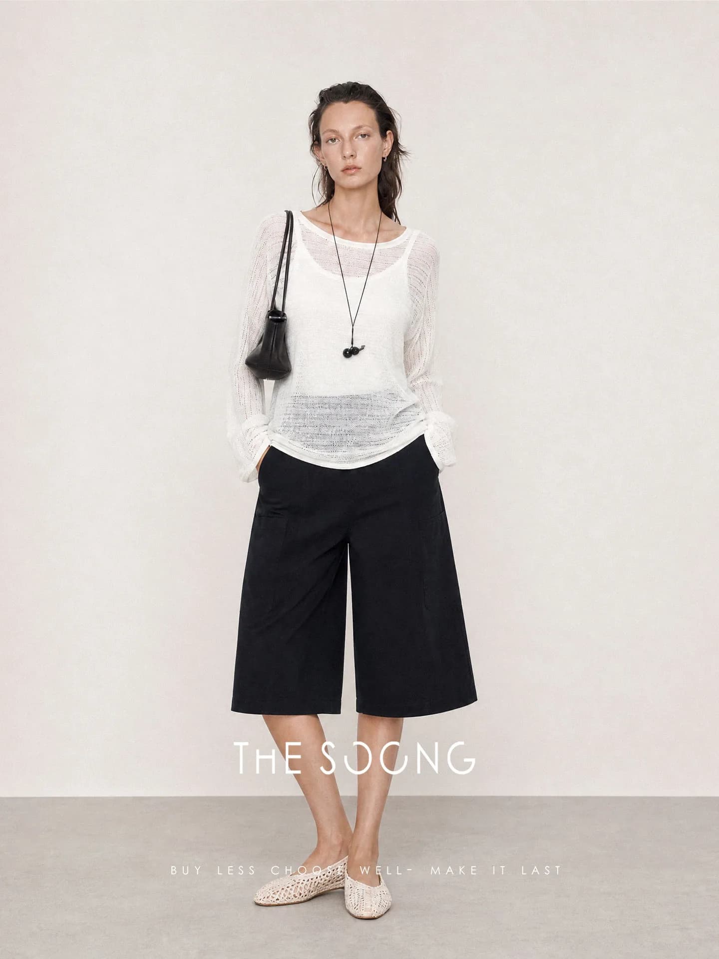 THESOONG Breathable Textured Summer Linen Tencel Blend Openw view 4