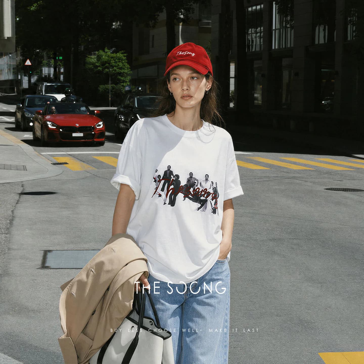 THESOONG Art 100% Cotton Portrait Print Crewneck Tee alternate view