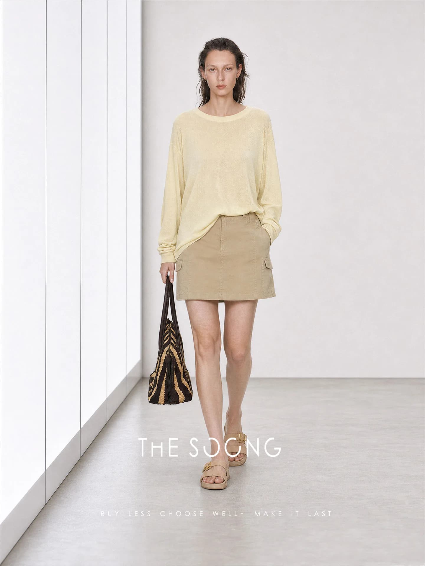 THESOONG Minimal Utility Summer Muted Tailored A-Line Mini Skirt view 4