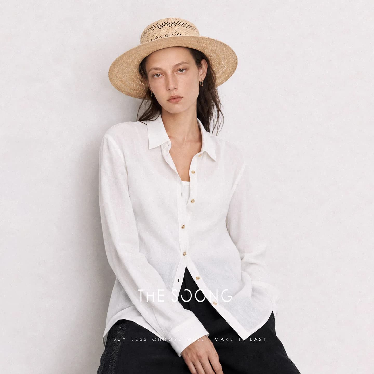 THESOONG 100% Cotton French Polo Clean-Seam Lightweight Shirt alternate view