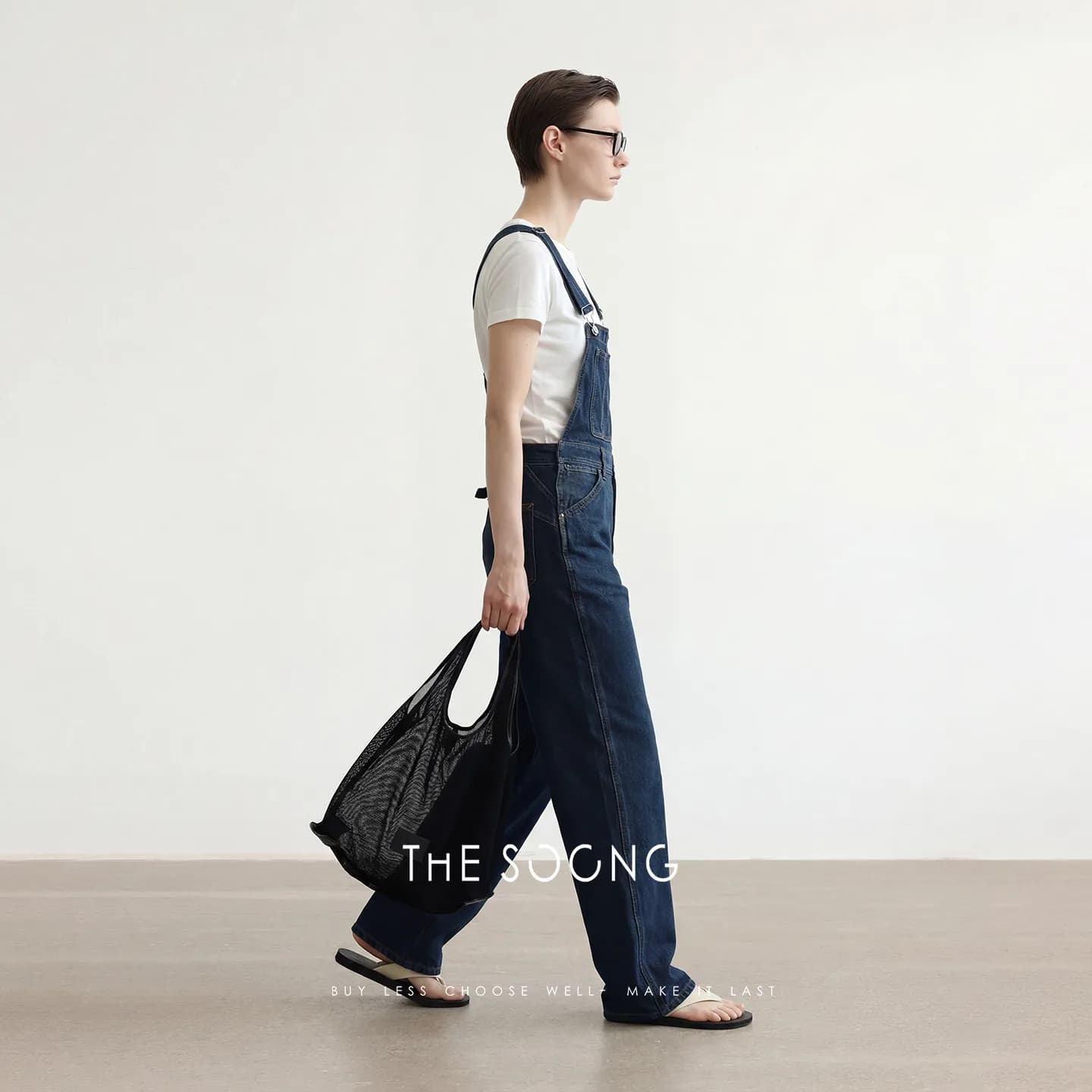 THESOONG Versatile SS Detachable-Strap High-Rise Wide-Leg Denim Jumps alternate view