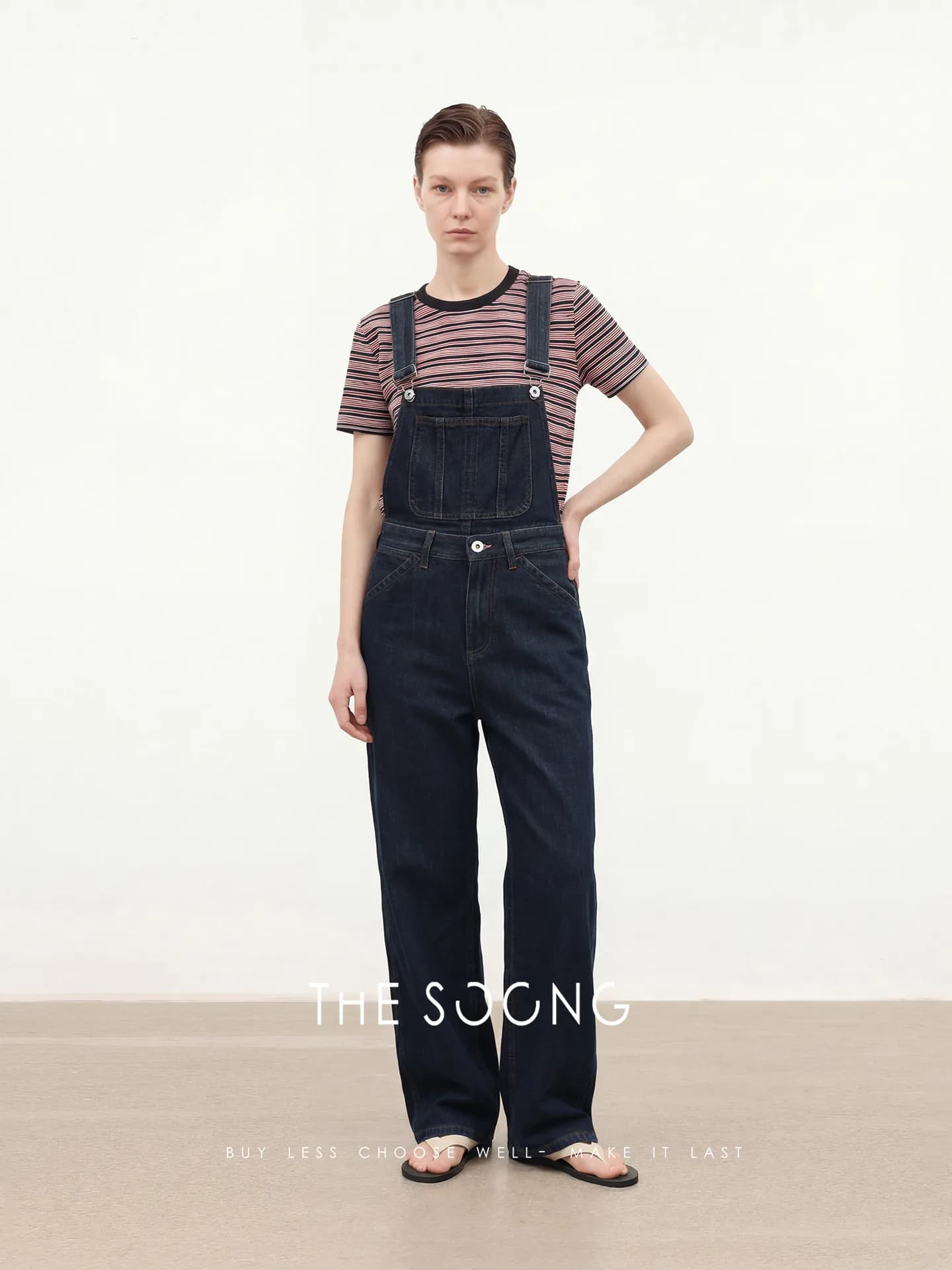 THESOONG Comfort Fine-Stripe Knit Crewneck Tee Top view 4