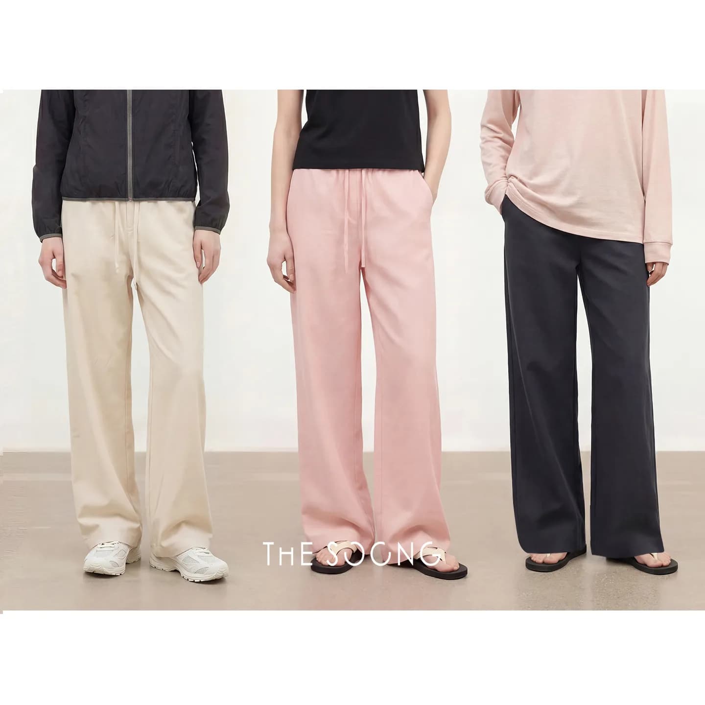 THESOONG Quick-Dry Mosquito-Repellent Silk-Modal Sun Wide-Leg Trouser