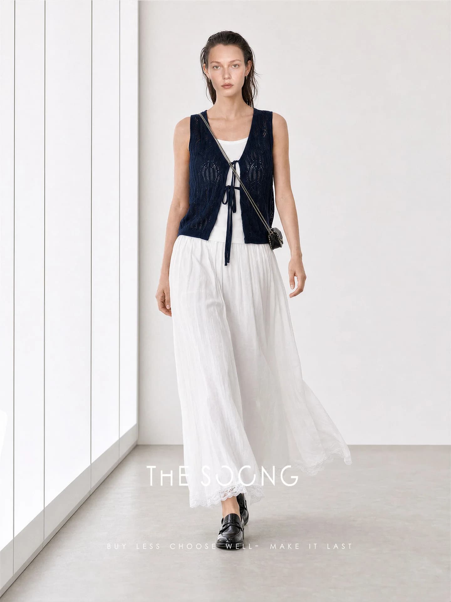 THESOONG/Island Stroll Breathable Skin-Friendly Navy Solid L view 5