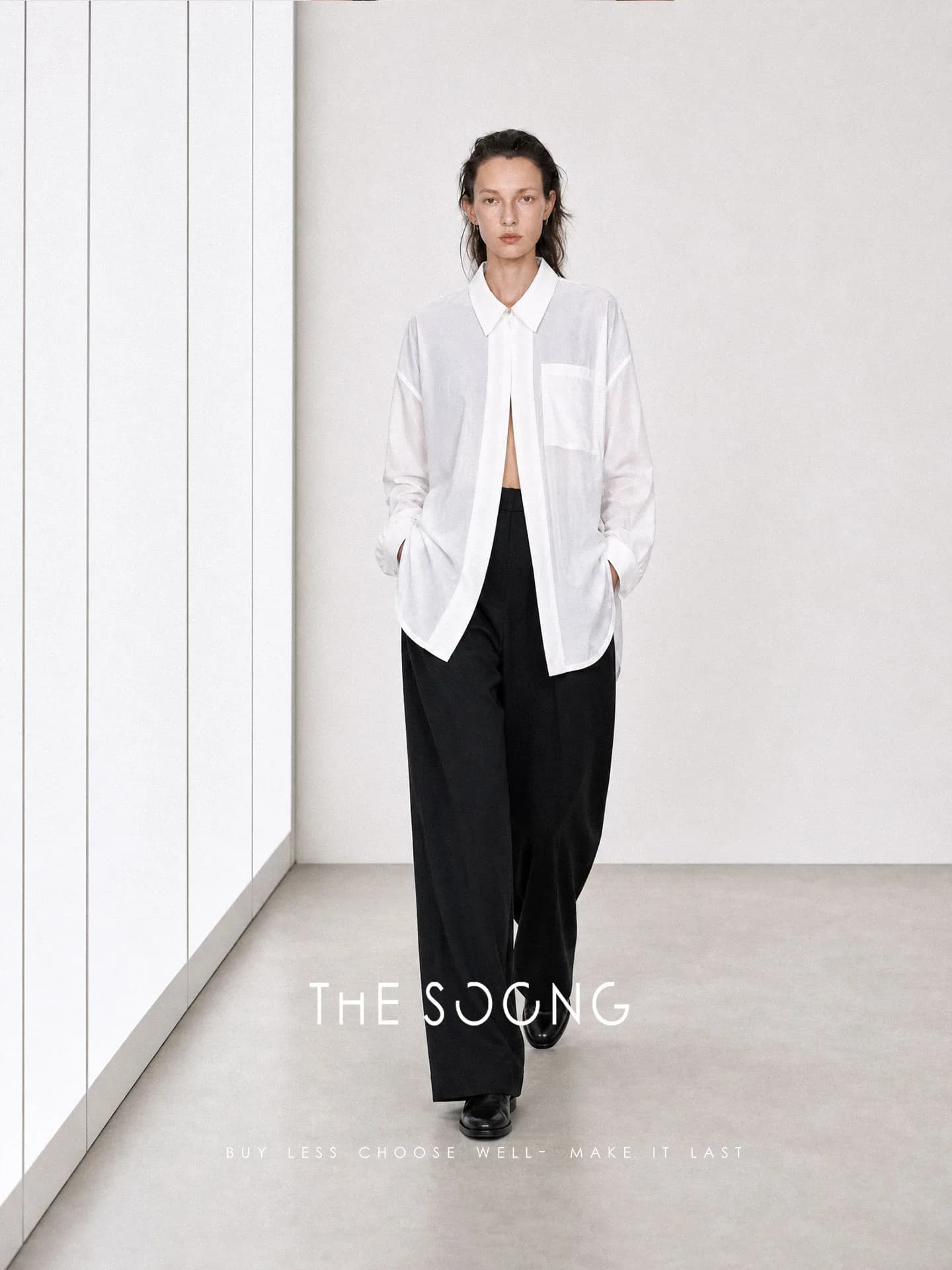 THESOONG Relaxed Crinkled Summer 100% Linen Wide-Leg Pants view 4