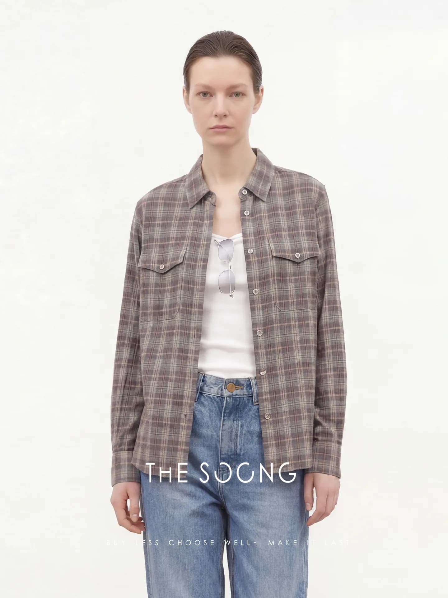 THESOONG 플래드 오더 패턴 매칭 더블 패치 포켓 론 view 1