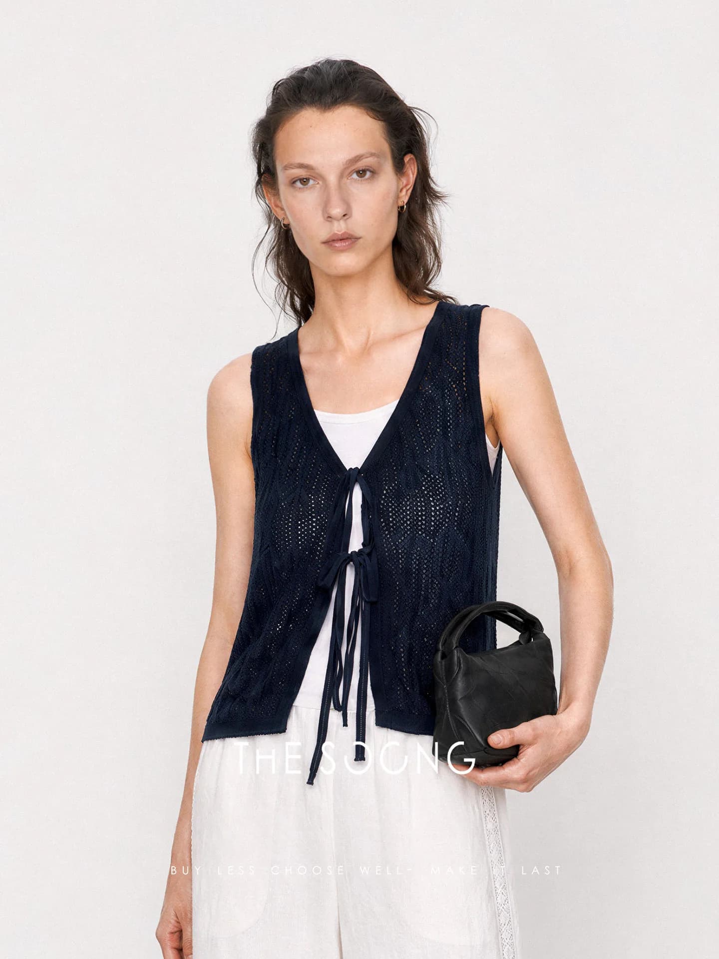 THESOONG/Island Stroll Breathable Skin-Friendly Navy Solid L view 4