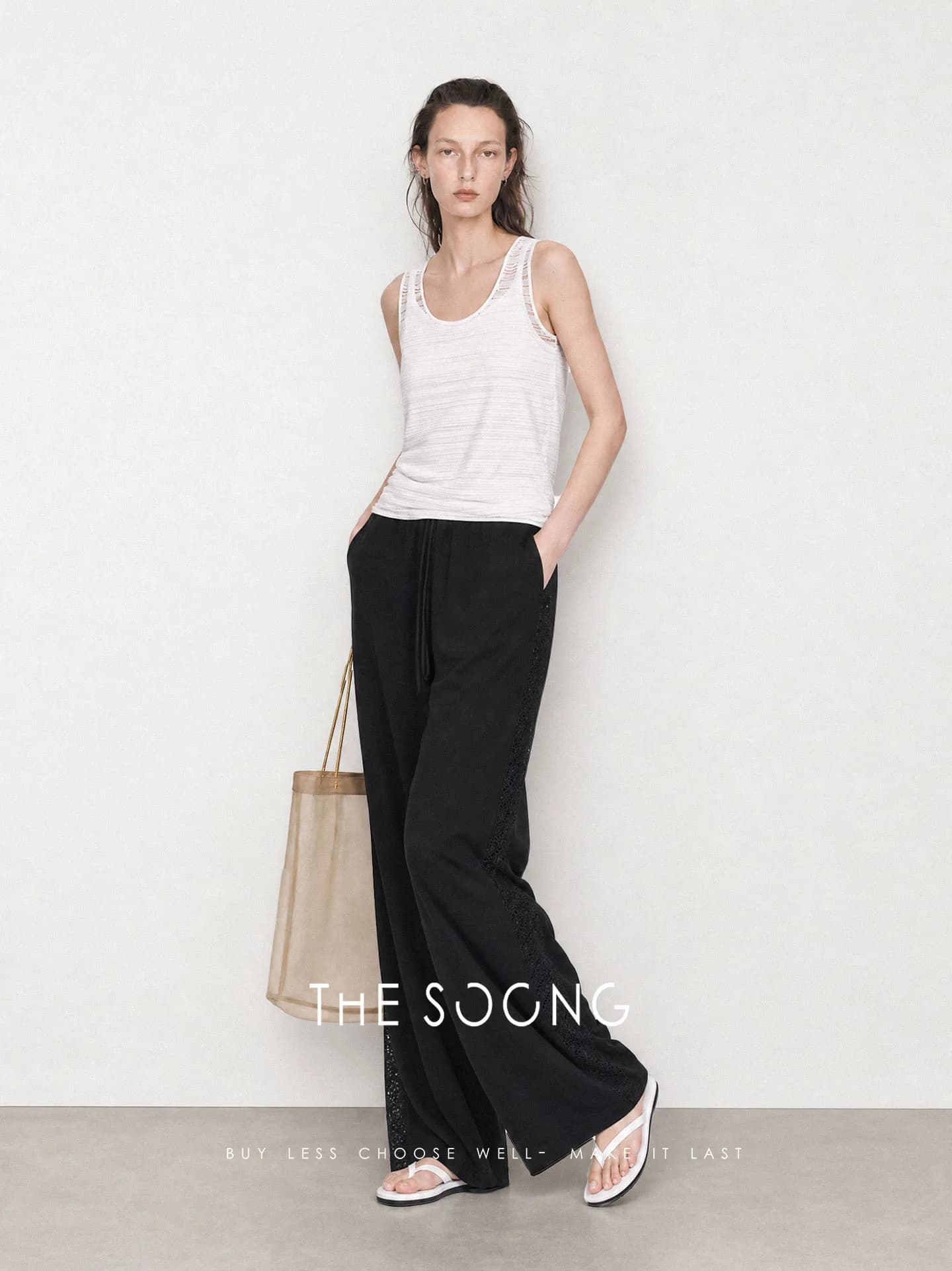 THESOONG Triple-Blend Drapey Durable Elastic-Waist Wide-Leg Pants view 5