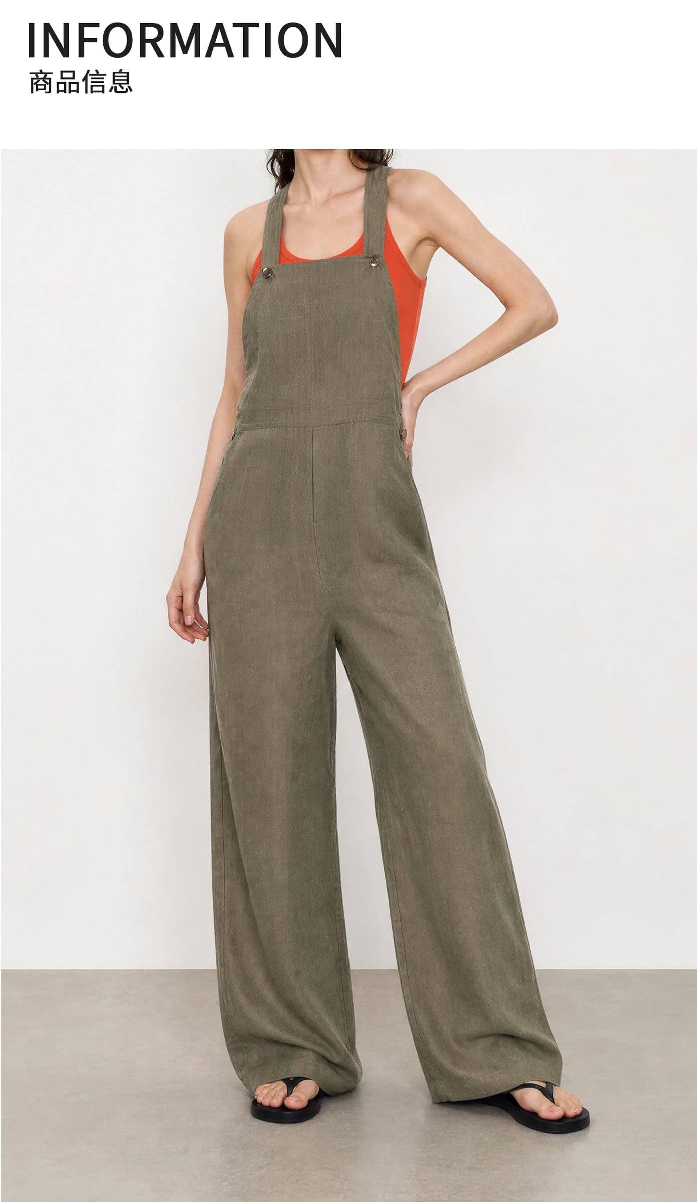 THESOONG Tencel/Linen Summer Breathable Comfort MOP Adjust. Overalls view 3