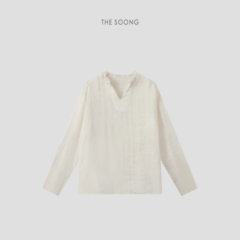 THESOONG Lyocell Linen V Long-Sleeve Shirt 8762 view 1