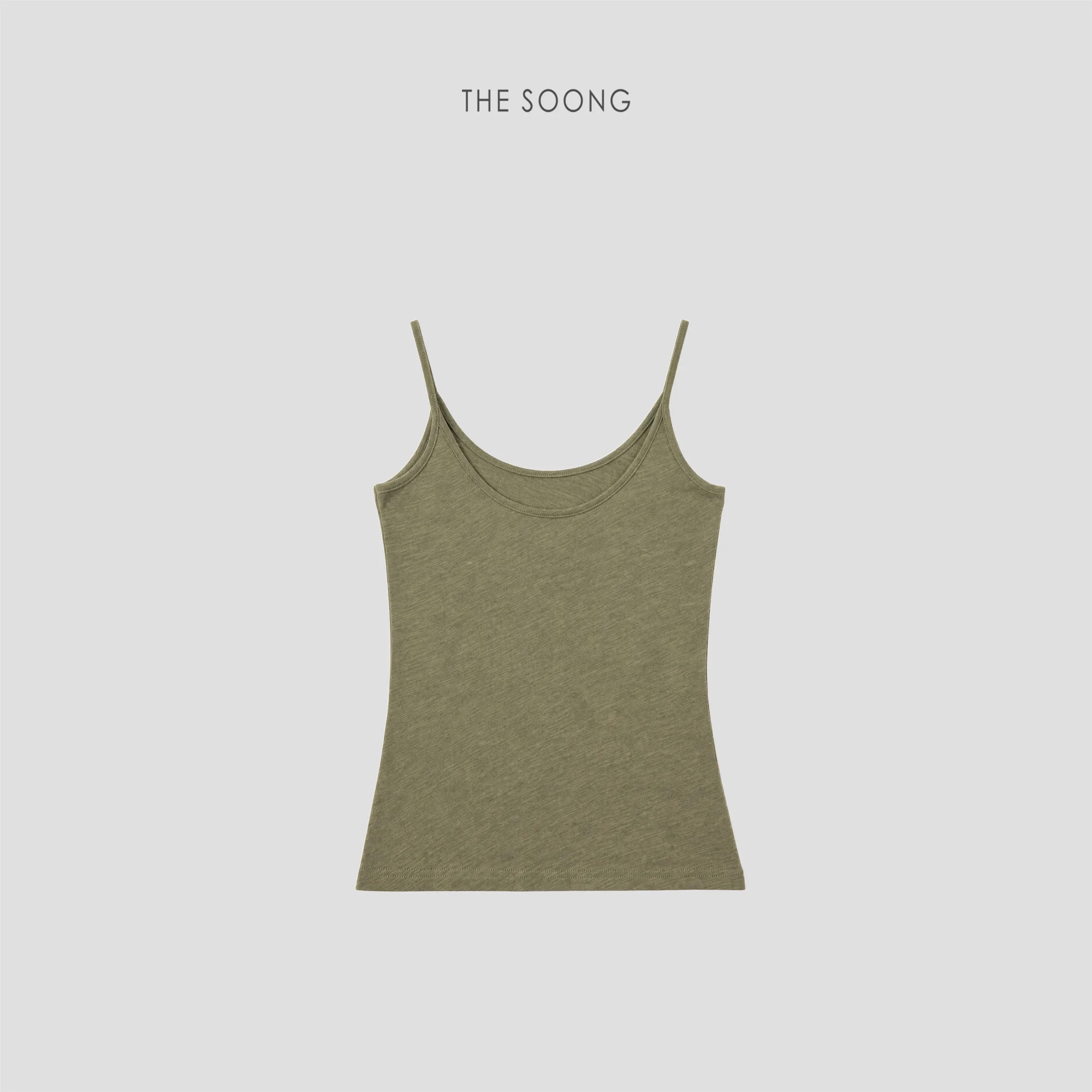 THESOONG 100% Slub Cotton Spaghetti-Strap Camisole Top-9204 view 4