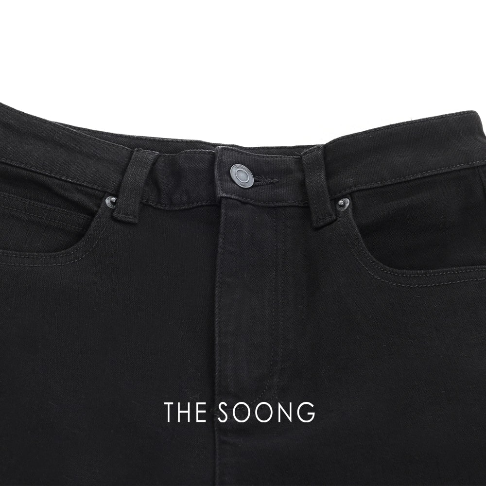 THESOONG “Black Long Straight” Washed Stretch Denim Pants - 3520 view 11