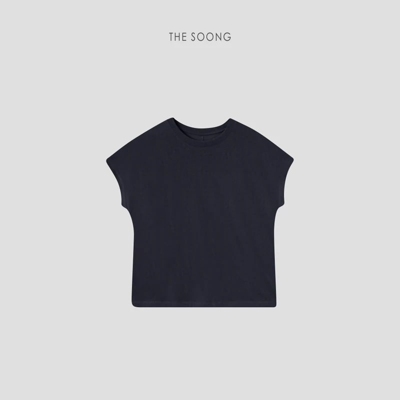 THESOONG Rain Dew Linen-Cotton Blend Small Flutter-Sleeve T-Shirt view 10