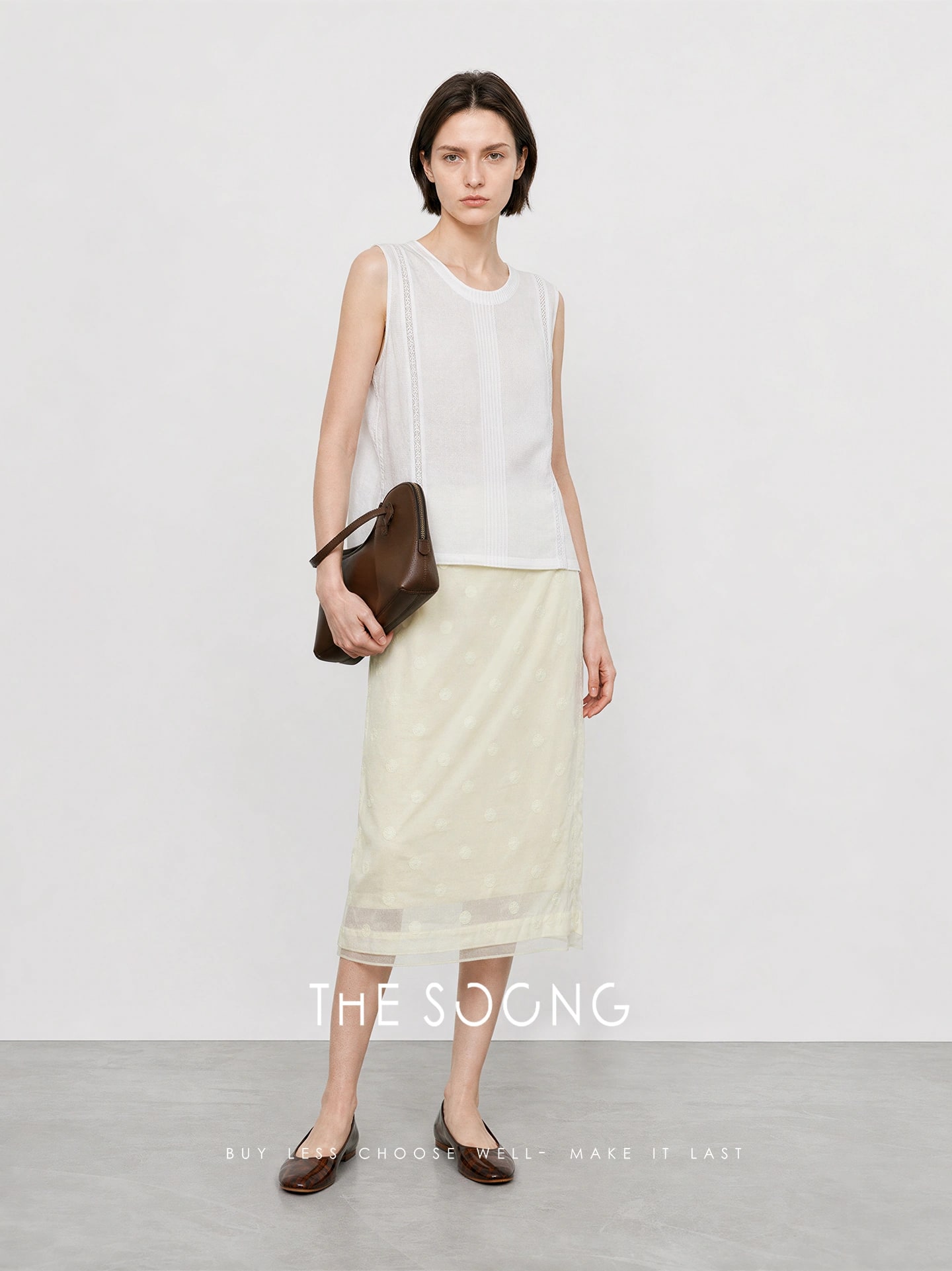 THESOONG Linen Sleeveless Vest Summer Crewneck Relaxed Top -9385 alternate view