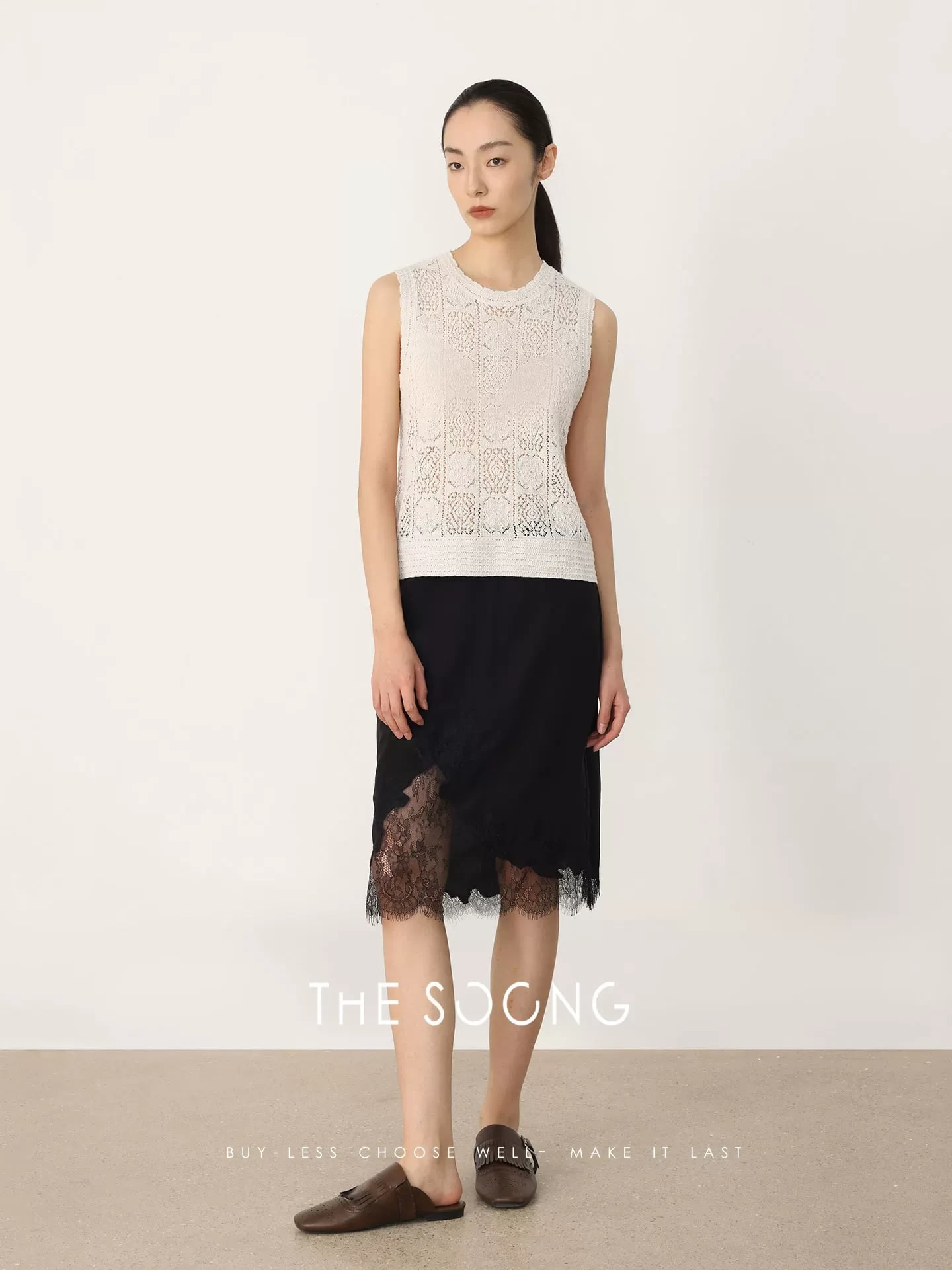 THESOONG Vintage Irish Hand-Knitted Aran Textured Vest Top 8531 alternate view