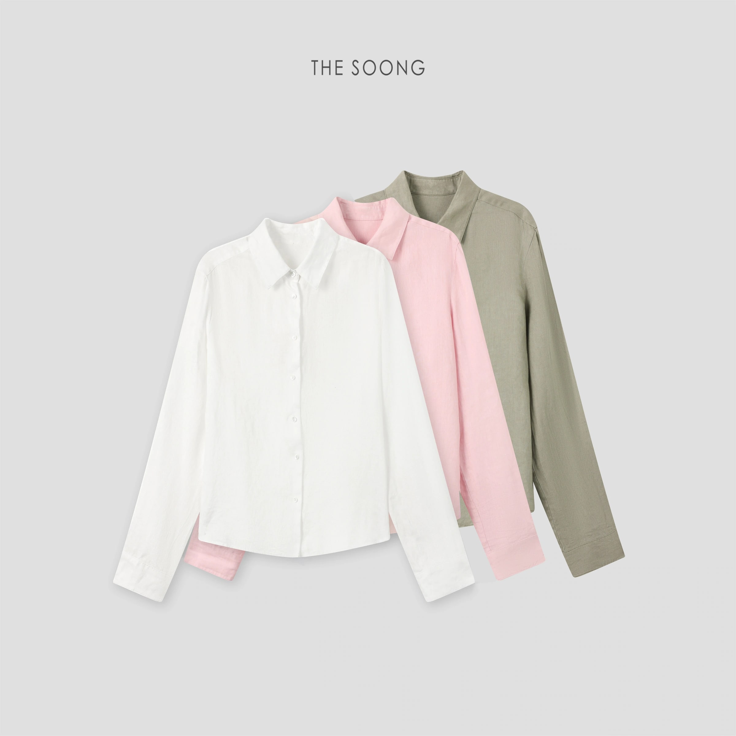 THESOONG Quiet Luxury 100% Linen Textured Collared Shirt - 8846
