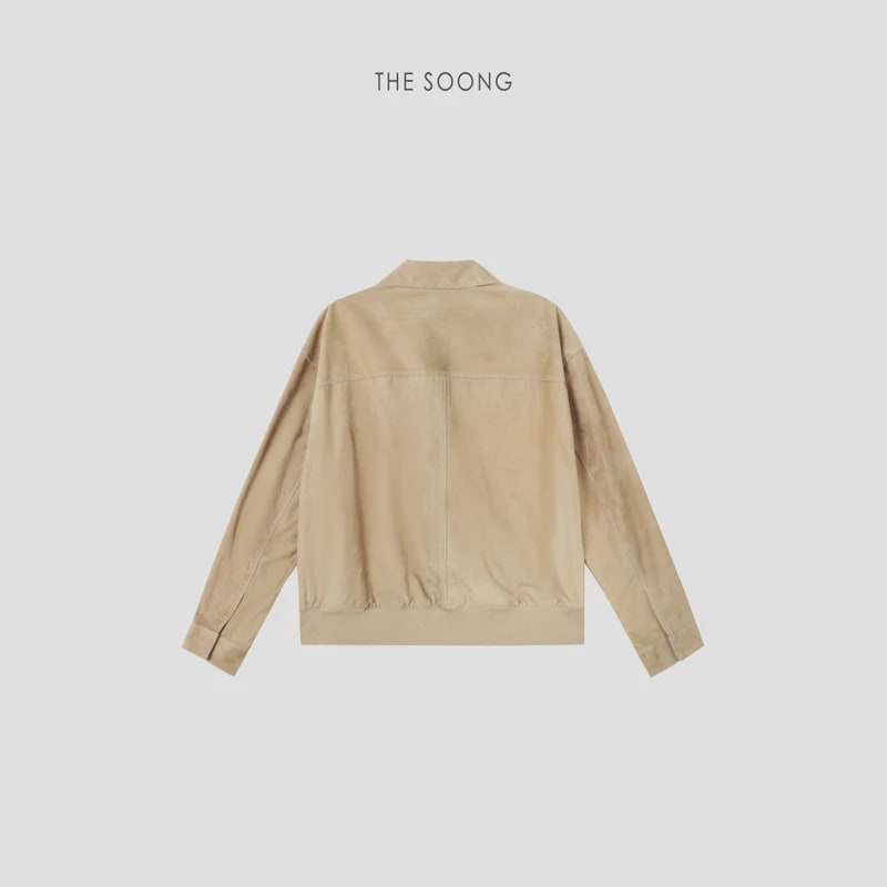 THESOONG “Jianghe” Imported Sudan Lambskin Cropped Leather Jacket - 9141 view 8