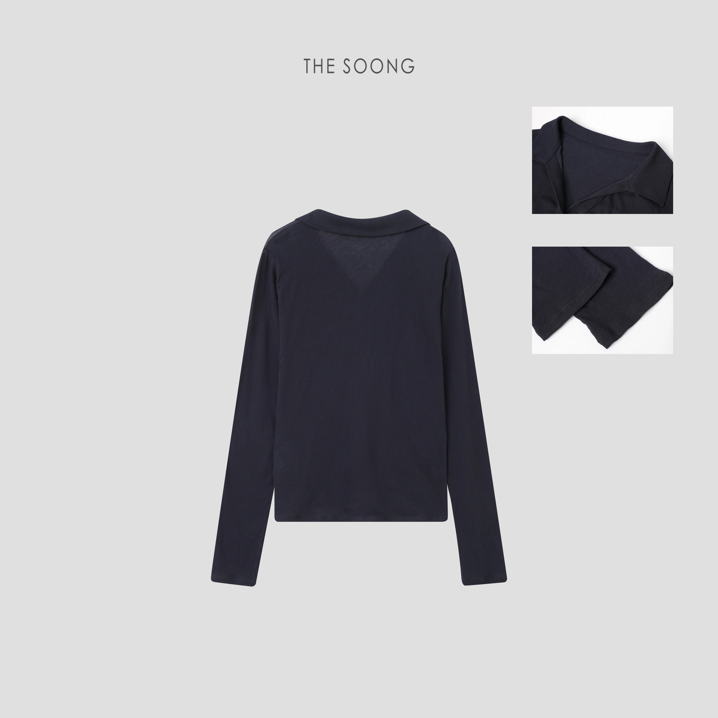 THESOONG 26s' Classic Versatile Slimming Henley Polo Long Sleeve view 14