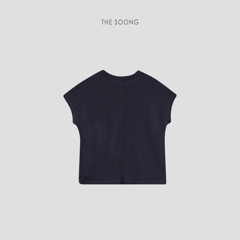 THESOONG Rain Dew Linen-Cotton Blend Small Flutter-Sleeve T-Shirt view 11