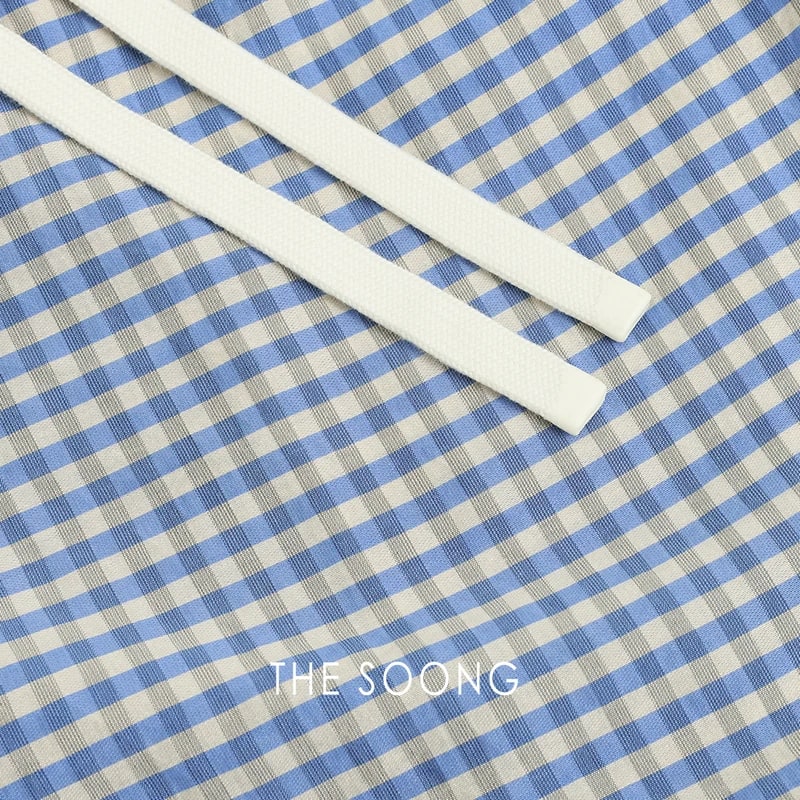 THESOONG Blue & White Check Wide-Leg Pants -9372 view 8