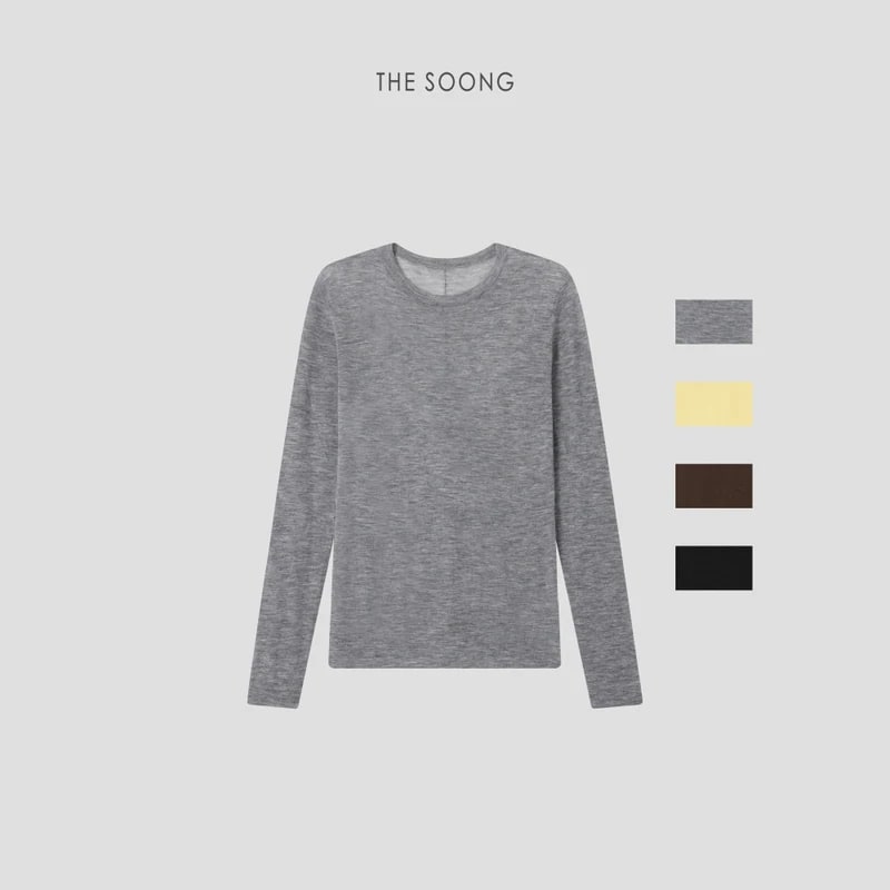 THESOONG “Simple Knit” Soft 80s Water-Soluble Wool Crewneck Sweater - 9487 view 1