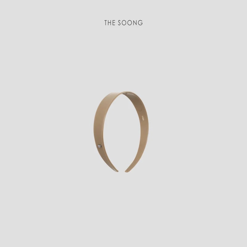 THESOONG “Acetate Glow” Wide Glossy Contrast Metal-Logo Headband - 9442 view 4