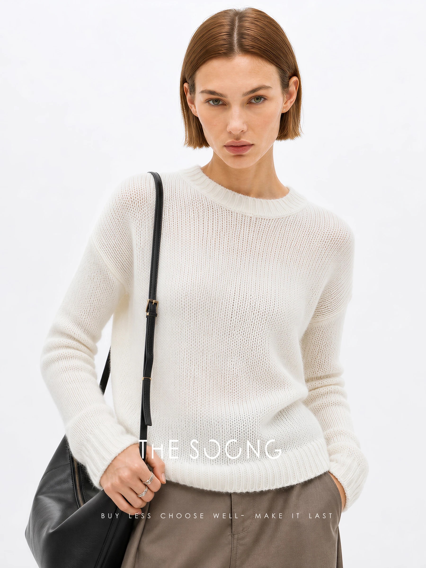 THESOONG “Cloud Cream” Soft Cotton-Wool Blend Textured Sweater - 7905 view 2