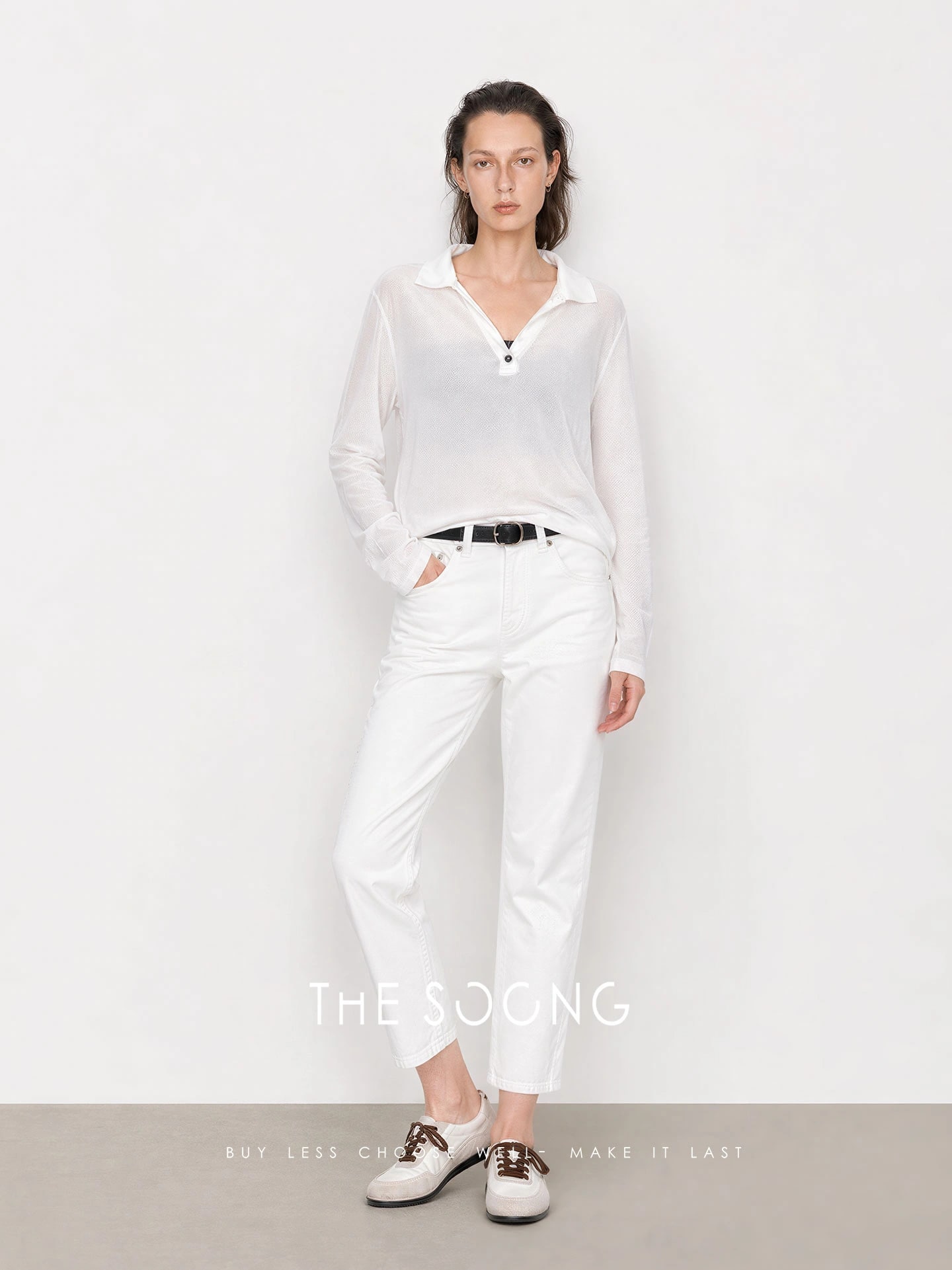 THESOONG 26s' Classic Versatile Slimming Henley Polo Long Sleeve view 4
