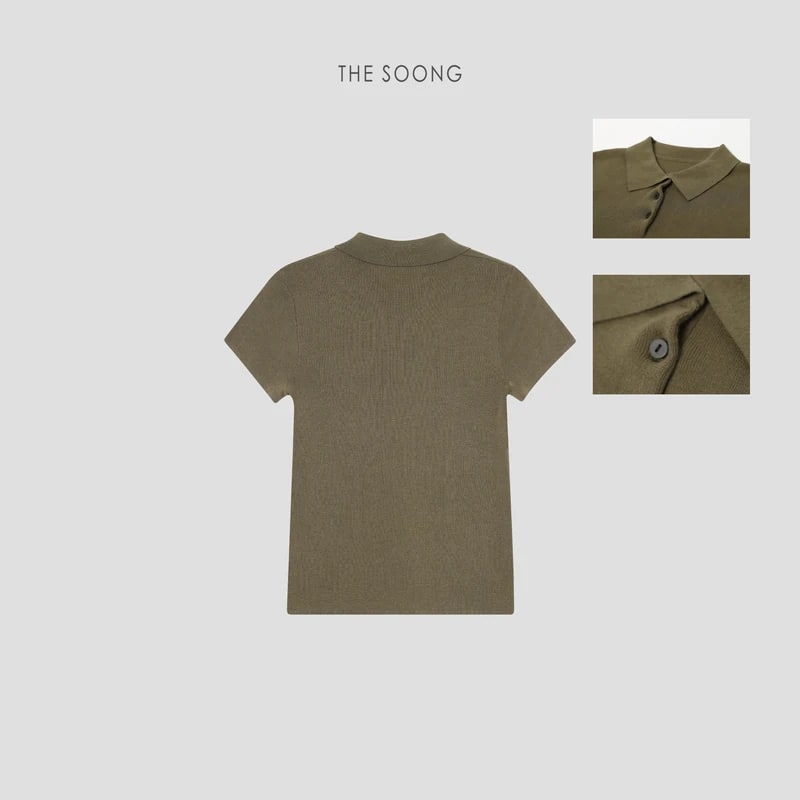 THESOONG 100% Cotton Double-Gauze Short-Sleeve Polo Henley Shirt - 7375 view 10