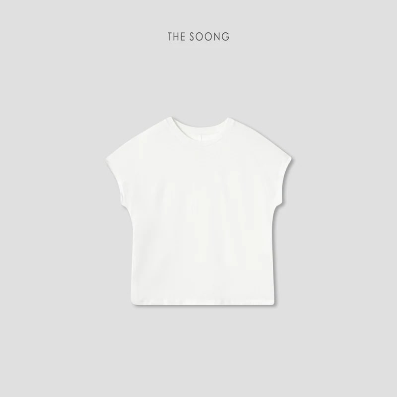 THESOONG Rain Dew Linen-Cotton Blend Small Flutter-Sleeve T-Shirt view 7