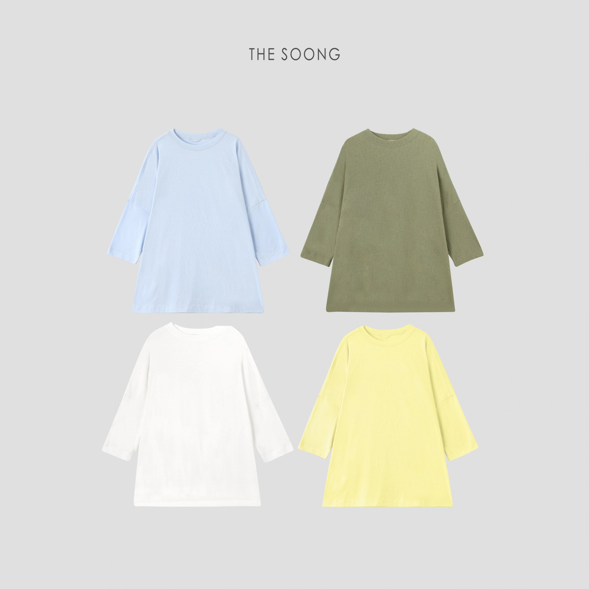 THESOONG "Candy Series" Minimal Textured Soft Oversized Crew view 1