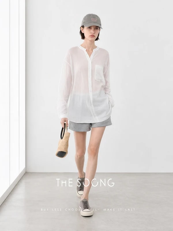 THESOONG 100% Linen Stone-Washed Relaxed Long-Sleeve Shirt - 9382 view 6