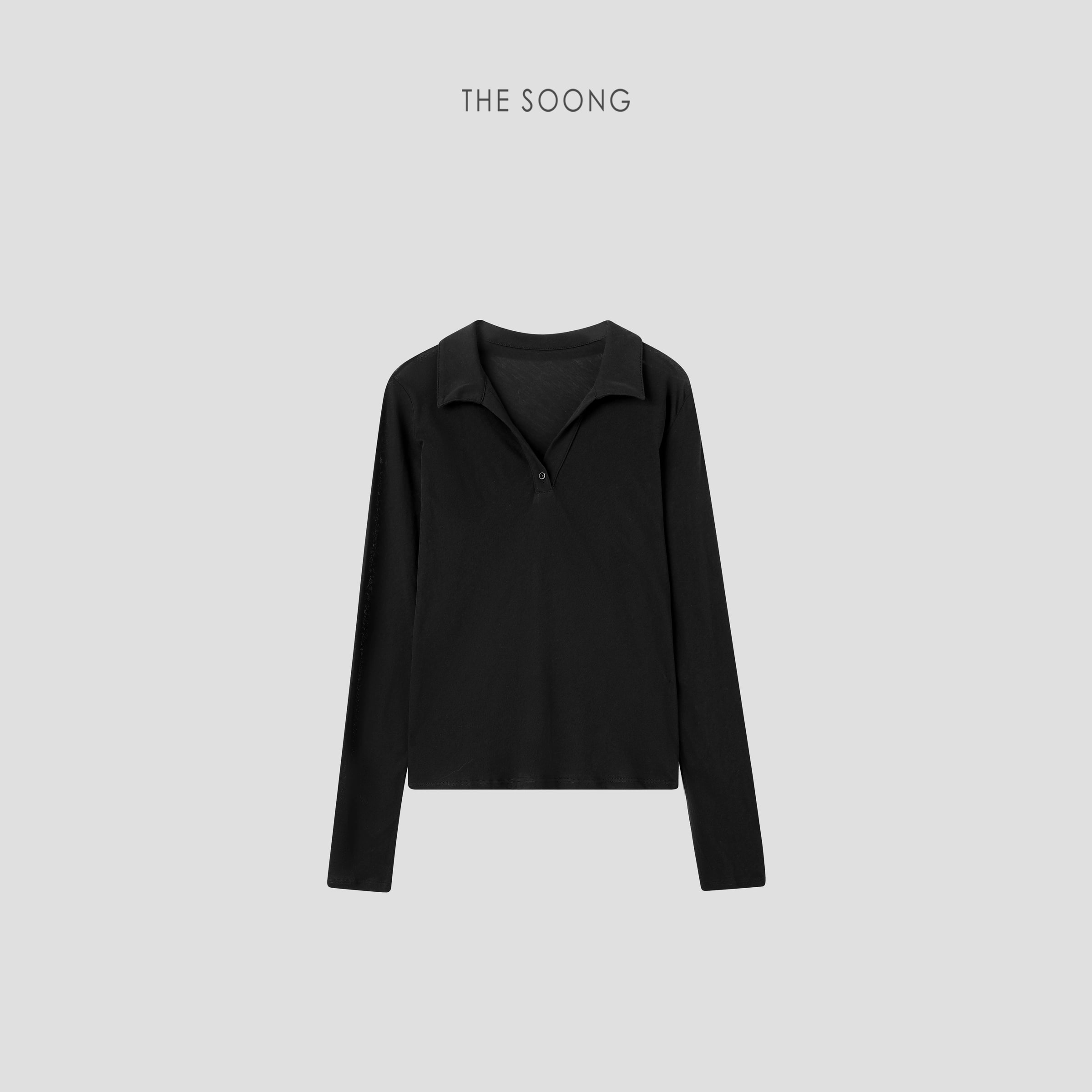 THESOONG 26s' Classic Versatile Slimming Henley Polo Long Sleeve view 10