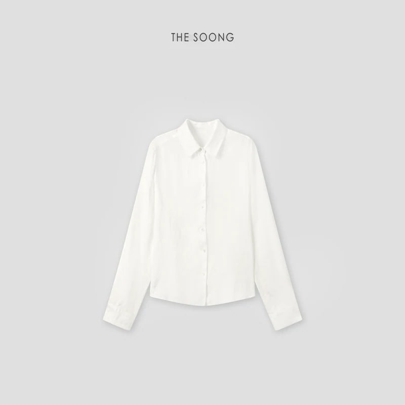 THESOONG Quiet Luxury 100% Linen Textured Collared Shirt - 8846 view 16