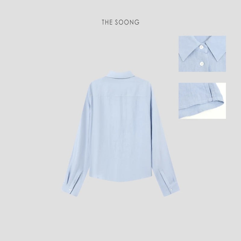 THESOONG Quiet Luxury 100% Linen Textured Collared Shirt - 8846 view 11