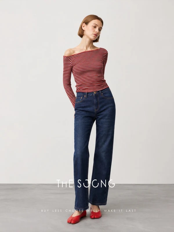 THESOONG “Tide Texture” Acetate Cotton Lightweight Boat-Neck Top - 9103 view 5