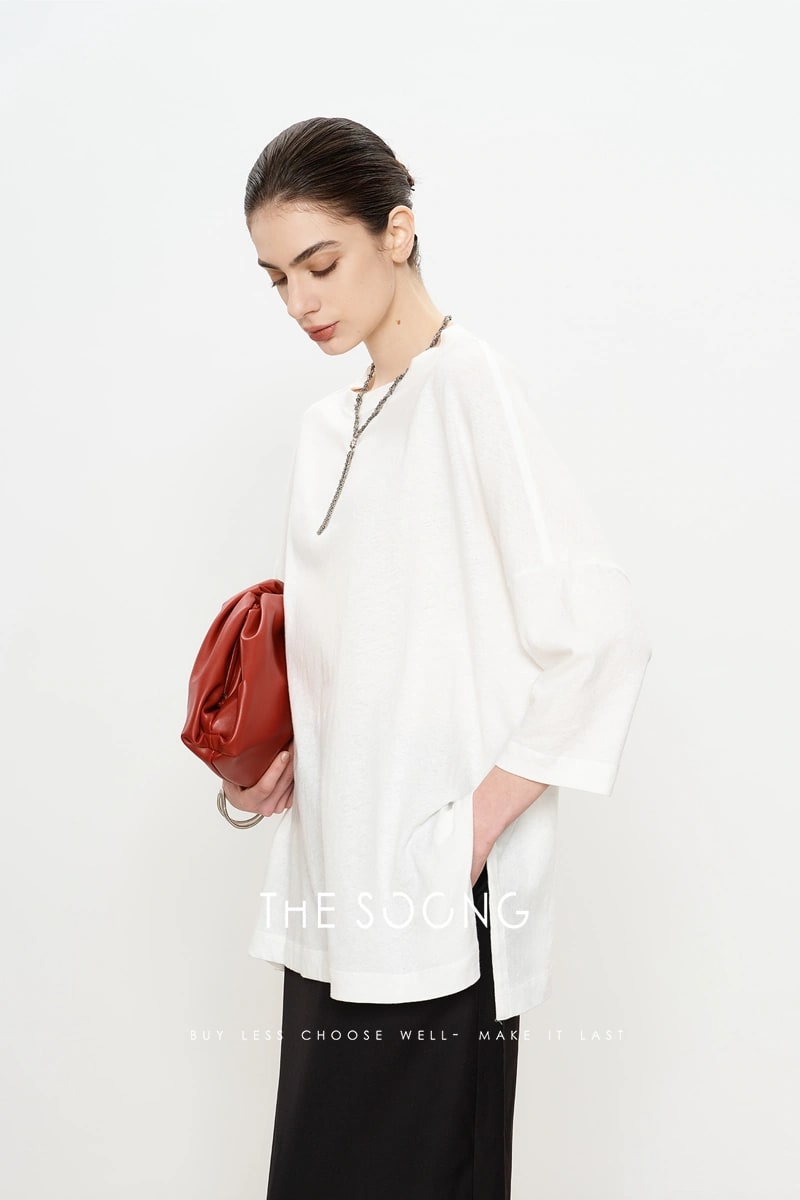 THESOONG "Candy Series" Minimal Textured Soft Oversized Crew view 7