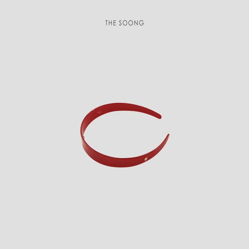 THESOONG “Acetate Glow” Wide Glossy Contrast Metal-Logo Headband - 9442 view 8