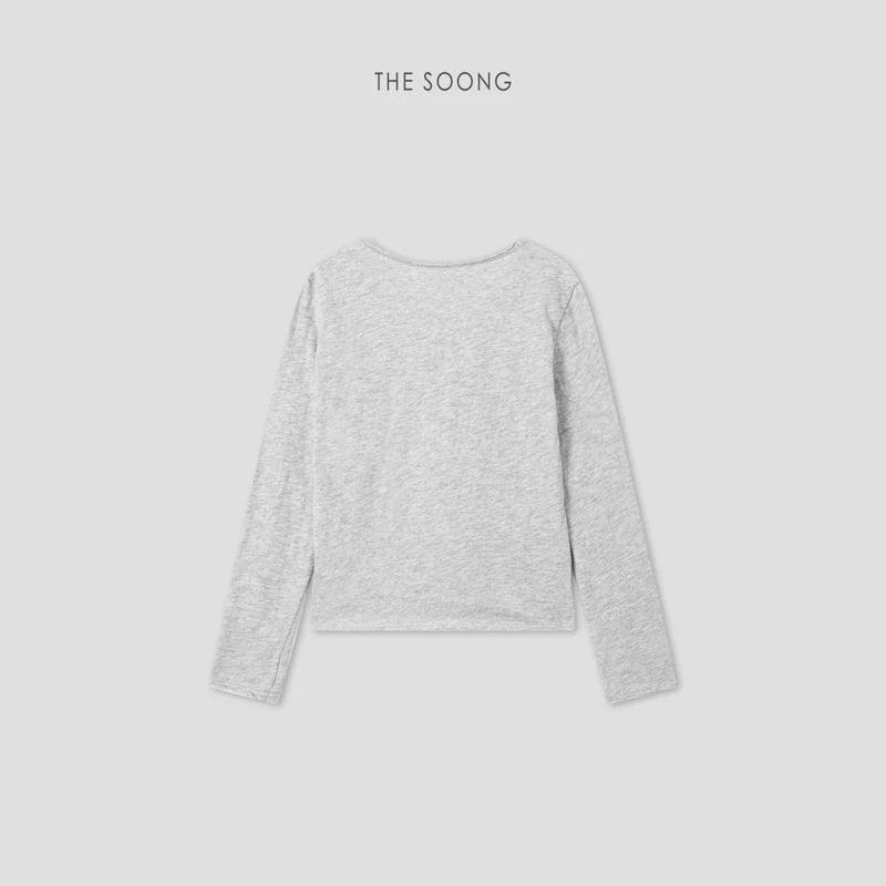 THESOONG “Snow Fleece” Soft Brushed Cotton V-Neck Long-Sleeve Top - 9047 view 13