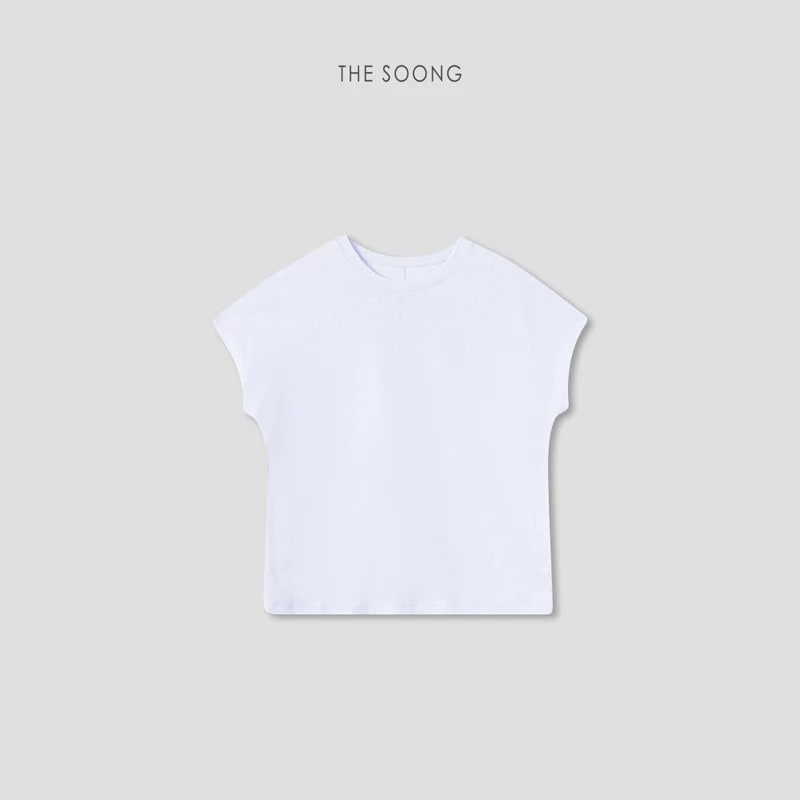 THESOONG Rain Dew Linen-Cotton Blend Small Flutter-Sleeve T-Shirt view 13