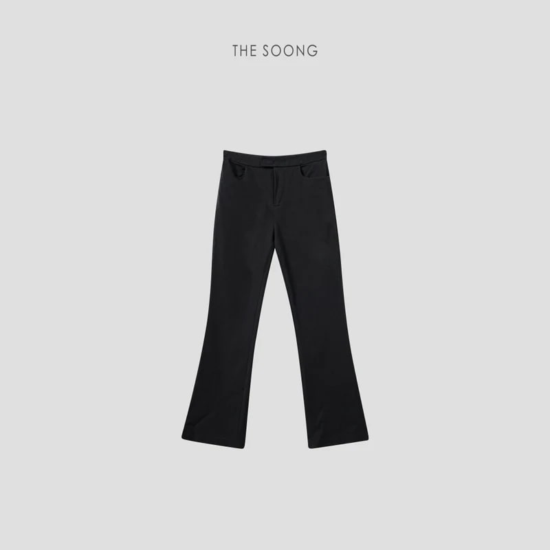 THESOONG Four-Way Stretch Mid-Rise Straight-Leg Cropped Black Pants - 6813 view 14