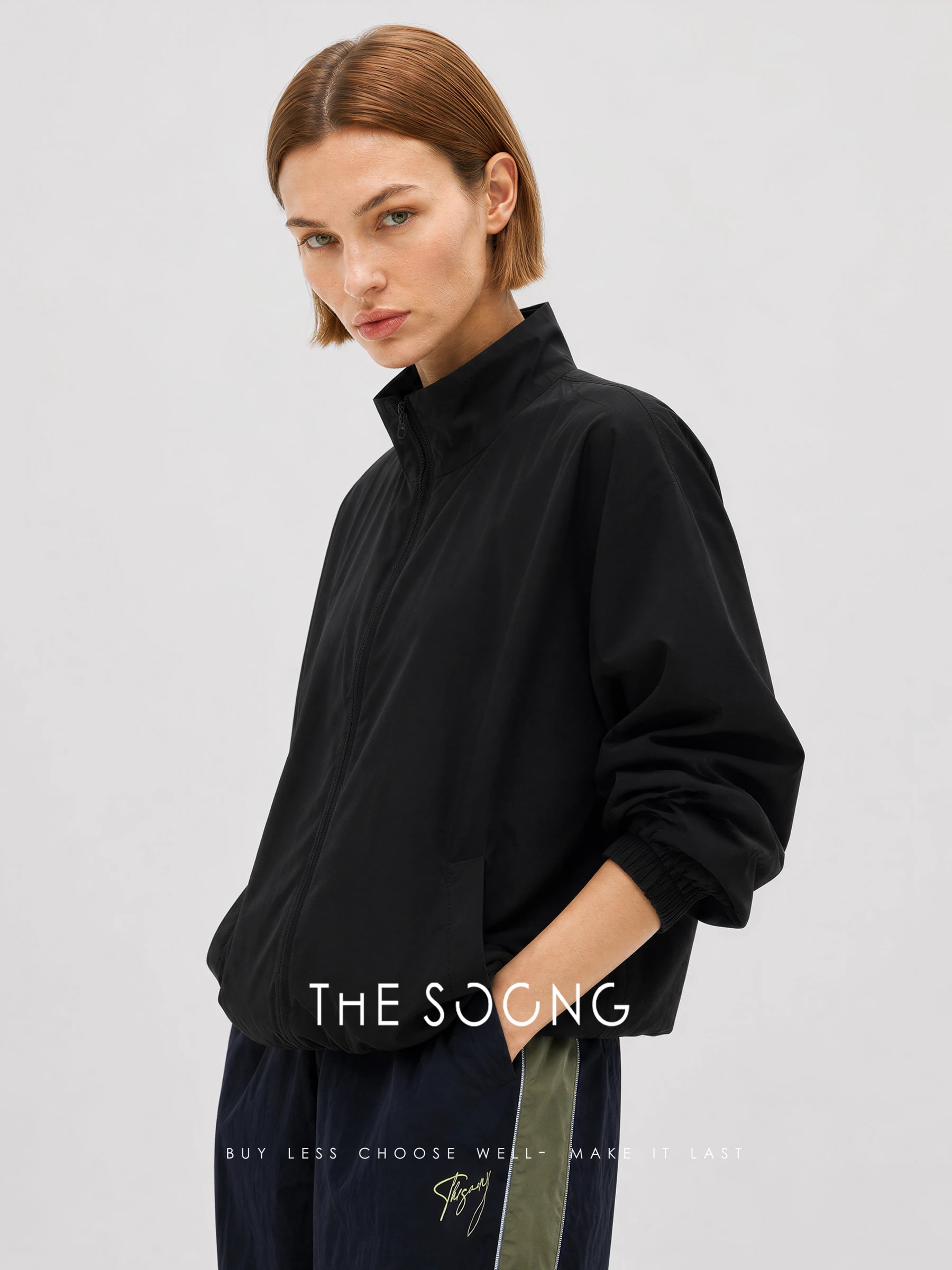 THESOONG “Silent Jacket” Black Stand-Collar Windproof Jacket - 7573 view 5